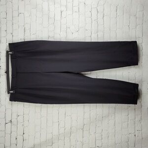 Zanella Black Dress Pants Pleated Cuffed 36 x 28.5 Wool